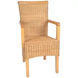 MiaMöbel Rattan Armlehnstuhl 'Larissa' 51 x 57 x 98 cm natur 2 St.