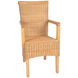 MiaMöbel Rattan Armlehnstuhl 'Larissa' 51 x 57 x 98 cm natur 2 St.