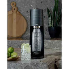 Sodastream Terra black + 2 PET-Flaschen 1 l + Zylinder