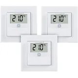 eQ-3 Homematic IP Smart Home 3er-Set Temperatur- und Luftfeuchtigkeitssensor mit Display, innen,