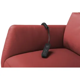 Max Schelling Sessel Elmira Leder 81 x 120 x 92 cm Rot elektrisch, drehbar