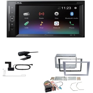 EHO Pioneer AVH-A240DAB Autoradio Bluetooth DAB DVD USB passend für Opel Tigra Twintop 2004-2009 matt-chrome