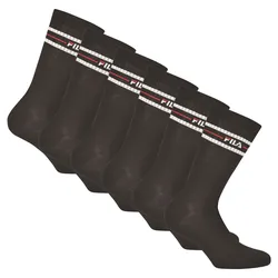 FILA Unisex Socken, 6er Pack - Strümpfe, Street, Lifesyle, Sport (2x 3 Paar) Schwarz 43-46