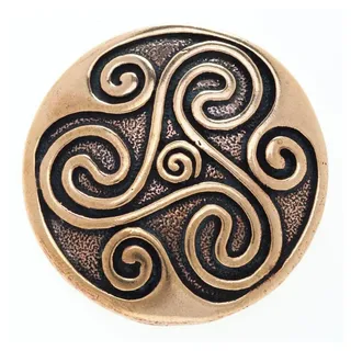 HOPLO Kettenanhänger Bronzeanhänger Keltische Triskele massiv gross Schmuck 45x45mm