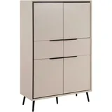 Finori Highboard 90 x 140 x 38 cm Sand/Schwarz