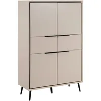 Finori Highboard 90 x 140 x 38 cm Sand/Schwarz