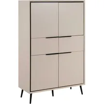 Finori Highboard 90 x 140 x 38 cm Sand/Schwarz
