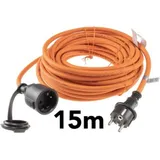 ChiliTec Verlängerungskabel 23612, 15m, Schutzkontakt, außen IP44, 15 m, orange