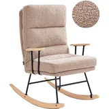 Beliani Schaukelsessel ESKELIN Bouclé 58 x 103 x 97 cm Beige mit Relaxfunktion