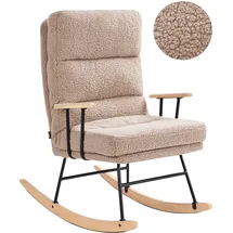 Beliani Schaukelsessel ESKELIN Bouclé 58 x 103 x 97 cm Beige mit Relaxfunktion