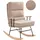 Beliani Schaukelsessel ESKELIN Bouclé 58 x 103 x 97 cm Beige mit Relaxfunktion