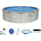 BESTWAY Hydrium Stahlwandpool Komplett-Set Ø 460 x 120 cm inkl. Sandfilteranlage