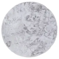 Pergamon Luxus Super Soft Fellteppich Plush Rund Hellgrau 80x80cm