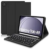 Hofsos für Samsung Tablet A9 Tastatur Hülle - Galaxy Tab A9 Hülle mit Tastatur, (Deutsches QWERTZ) Tastatur Magnetische Wireless Abnehmbare Bluetooth für Samsung Galaxy Tab А9 2023 8,7 Zoll, Schwarz