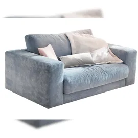 KAWOLA Doppelsessel MADELINE Loveseat Cord hellblau