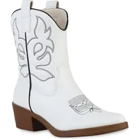 VAN HILL Damen Stiefeletten Cowboy Boots Stickereien Schuhe 840203,