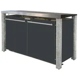 Mülltonnenverkleidung Typ-ND, 3x 120l, Türfarbe Anthrazit - Grau