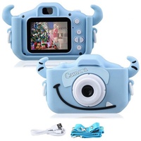 Kind Ja Spielzeug-Kamera Kinder Kamera,Kreative Kinderkamera,2000P HD, USB, Ohne Speicherkarte blau