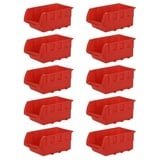 PROREGAL® Kleinteilemagazin SuperSparSet 10x Sichtlagerbox Rot, BxHxT 9x12x19,5cm Sortimentskasten (10 St), 1-10 Stück, Sortimentskasten, Sortimentsbox 9 cm x 12 cm x 19.5 cm