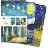 Flame Tree Gift PREPAK-BB-VINCENT van GOGH-3CY Unser beliebten Mini-Notizbücher: im 3er-Pack mit flexiblen, künstlerisch gestalteten Einbänden mit jeweils unterschi