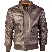 Mil-Tec US Flieger A2, Lederjacke - Braun - M