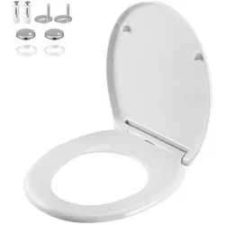 Casaria WC Sitz Toilettendeckel Weiß - Duroplast - Doppelte Absenkautomatik