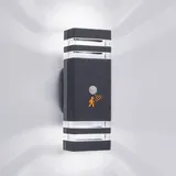 CELAVY Außenleuchte Aussenlampe mit Bewegungsmelder - 6000K Kaltweiss LED GU10 Außenlampe Aussenleuchte Wand, IP65 Wandleuchte Wandlampe aussen, Aussenbeleuchtung Ausenbeleutung Hauswand, Anthrazit