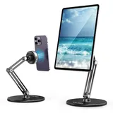 VIJIM HP007 Tablet Ständer Handy Ständer Tisch mit elektrischem Saugnapf, Aluminium Tablet Halterung Höhenverstellbar, 360° drehbar, Tisch Ständer für Tablets und Smartphones, wie iPad/iPhone/Galaxy