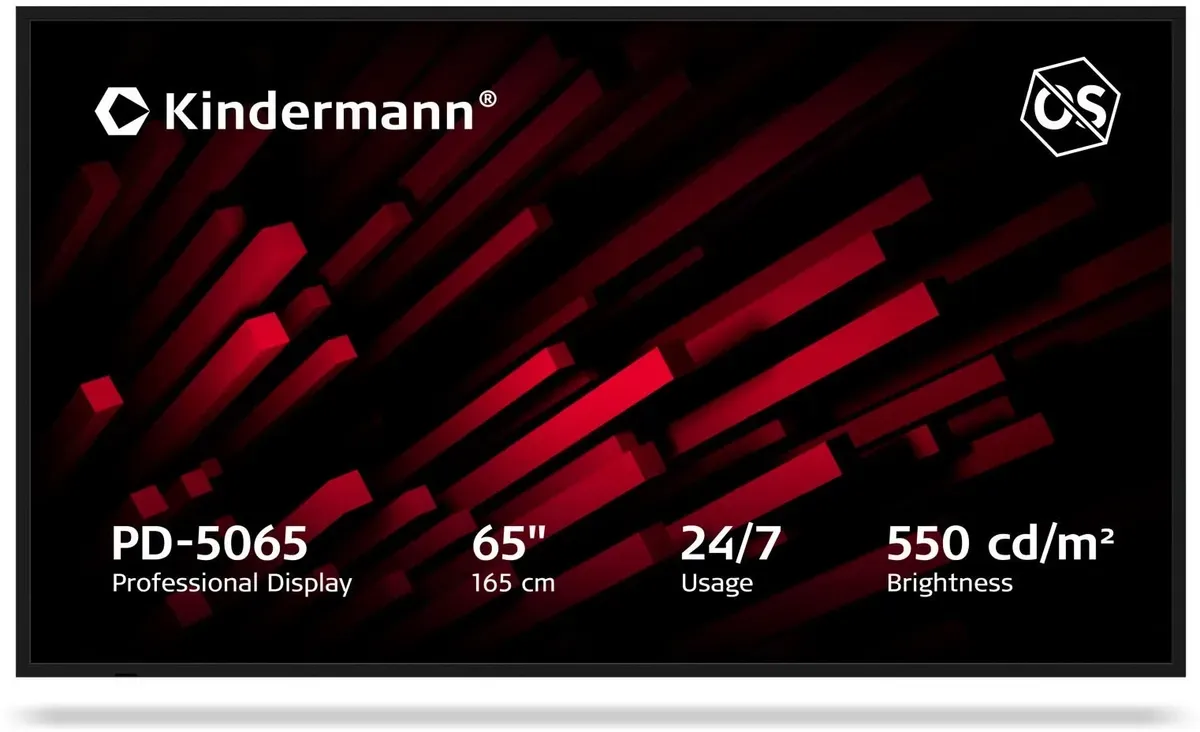 Kindermann PD-5065 - 65 Zoll Digital Signage Display - 4K UHD - 550 cd/m2 - 24/7...