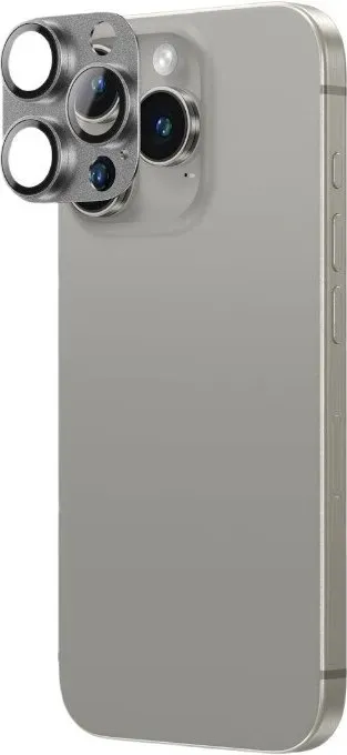 AmazingThing Luftfahrtlegierung Gehärtetes Glas für iPhone 16 Pro / 16 Pro Max Kameraobjektiv - Grau