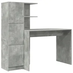 vidaXL Schreibtisch mit Stauraum Beton Grau Holzwerkstoff