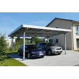 trendy home Doppelcarport 5,75 x 5,00 m silber inkl. Regenrinne