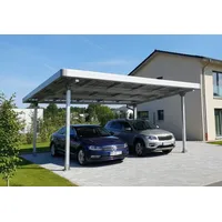 trendy home Doppelcarport 5,75 x 5,00 m silber inkl. Regenrinne