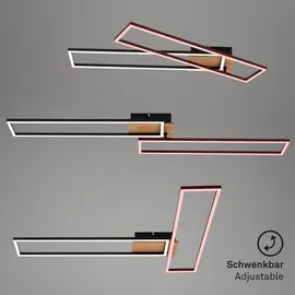 Briloner LED Deckenleuchte dimmbar, Fernbedienung, CCT 40W Holz-schwarz Metall