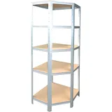 Eckregal Stecksystem 180 x 70 x 45 cm mit 5 Böden für Schwerlastregale mit 45 cm Tiefe: Ideale Ergänzung durch Ausnutzung der Ecken für Metallregal, Kellerregal, Lagerregal, Garagenregal