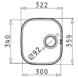PYRAMIS Iris 30 x 34 cm UB edelstahl poliert + Handbetätigung
