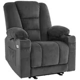 MCombo Fernsehsessel elektrisch verstellbar, Relaxsessel mit Liegefunktion, tv Sessel mit Massage & Wärmefunktion, usb & Getränkehalter,