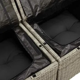 vidaXL Garten-Lounge-Set 5-tlg. hellgrau Polyrattan
