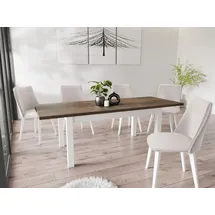 WFL GROUP Moderner Ausziehtisch 160 x 75 x 90 cm braun