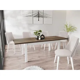 WFL GROUP Moderner Ausziehtisch 160 x 75 x 90 cm braun