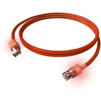 SACON EasyLan DualBoot LED Patchkabel RJ45 S/FTP Kat.6A (Class EA), mit saCon Stecker, LSOH, rot, 3 m
