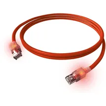SACON EasyLan DualBoot LED Patchkabel RJ45 S/FTP Kat.6A (Class EA), mit saCon Stecker, LSOH, rot, 3 m