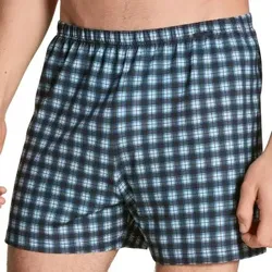 Calida 2P Prints Benefit Boxers Hellblau/kariert Baumwolle Small Herren
