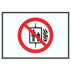 HB-Druck Aufzug im Brandfall nicht benutzen Symbol Schild A5 (148x210mm)
