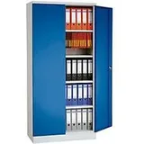 Stahlschrank, H 1950 x B 1200 x T 500 mm, lichtgrau 7035/enzianblau 5010