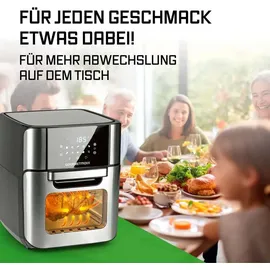 GOURMETmaxx Heißluftfritteuse Digital 12L Edelstahl/schwarz