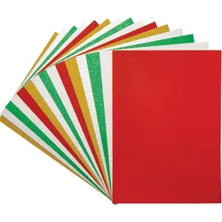 A4 Glitzer Weihnachtspappe (pro Set 15) Bastelbedarf zu Weihnachten