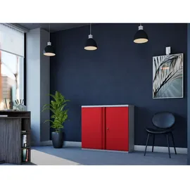 Phoenix Stahlschrank SCL0891GRK grau, rot 91,5 x 37,0 x 83,0 cm, zerlegt