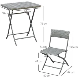 Outsunny Bistroset Polyrattan