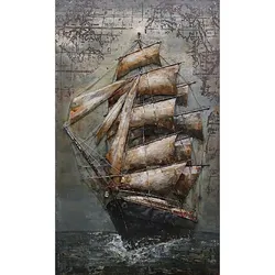 3D-Metallbild - Motiv: Antikes Schiff - 100 x 60cm